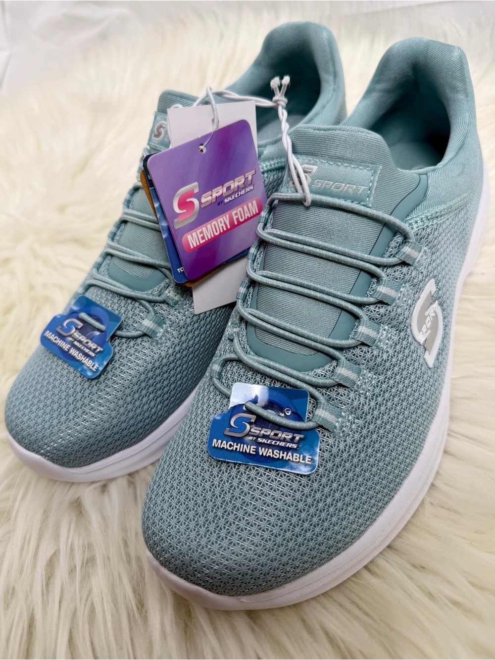 Memory Foam Women's Athletic Sneakers - Seafoam 6 1/2